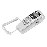 yunyu Schnurgebundenes Telefon, Festnetz-Telefonanschluss mit großem Knopf, FSK und DTMF für Heim, Büro, Unternehmen, Hotel usw. (weiß), F