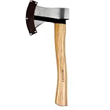 Xforst X-UW800 Axt mit Holzstiel aus Hickoryholz und Klinge aus Kohlenstoffstahl inklusive Kopfscheide. Gartenaxt, Campingbeil, Spaltbeil, Universalaxt, Wikinger Axt. Nach DIN Norm 5131 & TÜV/GS