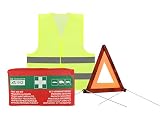 notlok Safety Work 3in1 Sicherheits & Erste Hilfe Set Auto 2022 - Notfallset mit Warndreieck Pannenweste Erste Hilfe Set - KFZ Pannenset & Unfallzubehör Set - LKW - Fahrzeugausrüstung - ECE-Zertifik