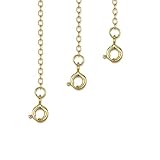 Amberta Echt 925 Sterling Silber - Vergoldet 18K - Verlängerungskette für Damen - Panzerkette 2 mm - Verarbeitet um Ihre Colliers und Armband zu Verlängern - Länge : 25, 50 und 100
