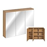 Lomadox Badezimmer Spiegelschrank 90 cm breit in Artisan Eiche Nb, B/H/T: ca. 90/69,4/20