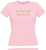 Der Frühe VOGEL kann mich mal. Women T-Shirt Gr. L - Rosa/G