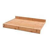 Point-Virgule Arbeitsfläche Schneidebrett aus Bambus Holz, Küche zubehör zum Brot, Fleisch, Obst und Gemüse schneiden, braun und weiß, FSC®-Bambus, XL Groß, 60x40x7