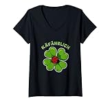Damen Marienkäfer Baby Maikäfer Glück Glücksbringer Marienkäfer T-Shirt mit V