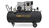 VITO Black Series Pro-Power 300 Liter Kompressor 400v 5.5 PS 10 bar Betriebsdruck (12 bar max) 500L/Min - Luftkompressor 300L Kessel Ölgeschmiertes 2-Zylinder Reihen Druckluftkompressor (300B)