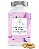 naturally Mariendistel-Kapseln mit Artischocke & Löwenzahn - Hochdosiertes Nahrungsergänzungsmittel - 80% Silymarin - vegan - 4 Monate - 120 Kap