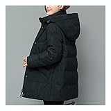 Damen-Kapuzenjacke mit Kapuze Langhülse Puffermanteljacke Winter Parka-Mäntel (Color : Green, Größe : 3XL)