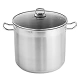 HI Universaltopf mit Glasdeckel (15l & 28cm Durchmesser) - 15 Liter Edelstahl Topf groß, Kochtopf Induktion, Gasherd, Elektro, Ceran, ideal z.B. als Suppentop