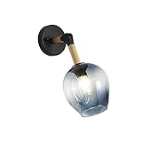 ZCCLCH Einzelne verstellbare Arm Wandleuchte Wandlampen Blau Glas Lampenschirm Kunst Wandleuchte Lampe Dekorative Badezimmer Gang Wohnzimmer Hintergrund Wand Büro Wand montiert Sicherheitsbeleuchtung