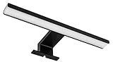 Gedotec LED Spiegelleuchte für Badezimmer Spiegellampe Bad-Leuchte AALTO Aluminium schwarz matt | Länge 300 mm | warmweiß 3000 K | IP44 geprüft | 5W 230V | 1 Stück - Aufbauleuchte Spiegel-Schrank