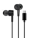 PALOVUE USB C Kopfhörer, In Ear Typ C Kopfhörer mit Mikrofon und Lautstärkeregelung Kompatibel mit Google Pixel Samsung Oneplus Huawei Sony MacBook SoundFlow Schw