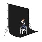 UTEBIT Fotografie Hintergrund Schwarz 2.5x2.5m / 8x8ft Faltbare Fotoleinwand Fotostudio Kamera Hintergrund Background Fotohintergrund Widerstand Polyester für Foto-Videofotografie …