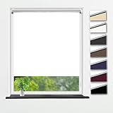 Eurohome Thermo Rollo Verdunkelungsrollo 80X210cm (Stoffbreite 76 cm) Weiß Klemmfix ohne Bohren für Fenster und Tü