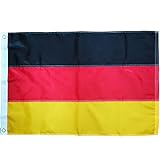 Bundes und Deutschland Fahne Deutsche Flagge mit Messing-Ösen 60*90cm 210D Nylon-Material mit Genähten Streifen Premium Wetterfeste Flaggen für Draußen und Drinnen (60*90cm)