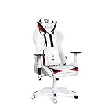 Diablo X-Ray Gaming Stuhl für Kinder Bürostuhl Gamer Chair Schreibtischstuhl 4D Armlehnen Ergonomisches Design Kunstleder Perforation Wippfunktion Weiß-Schwarz Kids (S)