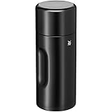 WMF Motion Isolierkanne 0,5l Cromargan Edelstahl, für Tee oder Kaffee, Thermosflasche mit Trinkbecher, hält 24h kalt & 12h warm, schw