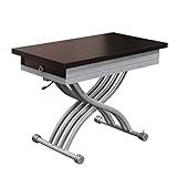 AVOA Beistelltisch Rechteckiger Einstellbarer Couchtisch, Multifunktions-Esstisch, Beistelltisch mit Einstellbarer Höhe und Faltbarer Tischplatte Sofatisch (Color : Dark Brown)