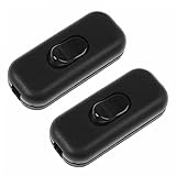 2x Zwischenschalter Schnurschalter 2-3 polig 6A 250V mit Wippe Schnurzwischenschalter für 2-3 adrige Kabel Lampen-Schalter | Schw