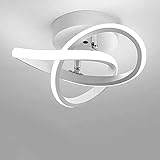 SYXBB Deckenleuchte LED Lampe 2 Ringe Kreative Persönlichkeit Nordic White Black Deckenbeleuchtung Für Eingangs Flur Leuchten Decke Wohnzimmer Kühles weißes Licht 22w,Weiß