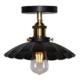 YYAN Vintage Eisen Deckenleuchte Bündelhalter Lampe Schatten Industrieller Deckenleuchten Beleuchtung for Home Schlafzimmer Küche Wohnzimmer Dekor (Body Color : Black 1)