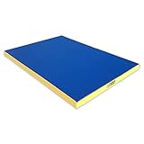 NiroSport Turnmatte 150 x 100 x 8 cm Gymnastikmatte Fitnessmatte Sportmatte Trainingsmatte Weichbodenmatte wasserdicht Blau/Gelb