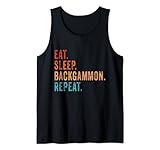 Eat Sleep Backgammon Repeat Brettspieler Fans Vintage Tank Top