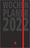 Wochenplaner 2022: Edler Kalender und Organizer, 2 Lesebändchen, Tasche für Visitenkarten, viel Platz für Notizen, verschließbar mit Gummizug