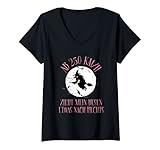 Damen Ab 250 KM/H Zieht Mein Besen Etwas Nach Rechts Hexen Spruch T-Shirt mit V