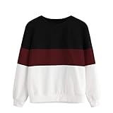 TWIFER Langarm Cut Sew Pullover Streifen Shirt Hoodie Print Sweatshirt Damen Herbst Sw