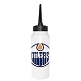 Sherwood NHL Trinkflasche 1000 ml, Edmonton Oilers, Eishockey Trinkflasche, Sportflasche mit NHL Club Logo, biegsamer Silikon-Trink