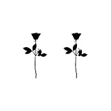 GreenIT Rose 6cm Auto Fenster Spiegel Aufkleber Tattoo die Cut Vinyl Selbstklebende Deko Folie Depeche Mode (2 Stück schwarz)