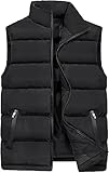 Westen Gilet Herren Winter Outdoor Gilets Casual Bodywarmer Outdoor Sport Puffer Weste Sport Weste Reißverschluss Kugelweste Herren Daunenweste (Color : Black, Größe : 4XL)