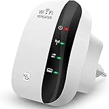 WLAN Repeater, WLAN Verstärker 300Mbit/s 2,4GHz WiFi Range Extender, Fast-Ethernet Port, WPS Taste, EU Stecker, Mini WLAN Verstaerker Receiver Kompatibel mit Allen WLAN G