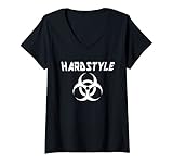 Damen Hardstyle - Party Hard with Style - Rave Musik T-Shirt mit V