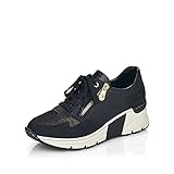 Rieker Damen Low-Top Sneaker N6301, Frauen Sneaker,lose Einlage,Ladies,Halbschuhe,straßenschuhe,Strassenschuhe,Sportschuhe,schwarz (00),39 EU / 6 U