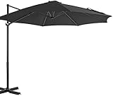 AASSDOO Terrassenschirm, Sonnenschirm, einfacher Sonnenschirm, Sonnenschirm, Sonnenschirm, 300 cm, rauchfreier Aluminiummast und 8 strapazierfähige Rippen, Haus, Garten, Rasen, G