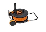 Fiskars Schlauchwagen M, All-Inclusive-Bewässerungs-Set, 21,5 m Gesamtreichweite, Gartenschlauch in Universalgröße (Ø 13 mm), Universal-Hahnverbinder, Schwarz/Orange, 1023643