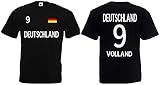 Deutschland Volland Herren T-Shirt EM 2020 Trikot Look Style Shirt Schwarz S