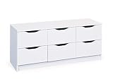 Inter Link Timeless Classic Kommode Dielenschrank Sideboard Hochkommode Highboard Beistellschrank KFB-Board Weiss BxHxT: 120 x 50 x 40