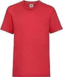 Fruit of the Loom Jungen T-Shirt, Rot, 9-11 Jahre (140)