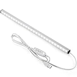 ASOKO LED Under Cabinet Lighting Bar Built-in Magnets Dimmable 3 Color Temperature 14.5inches USB Powered Counter Lighting Bar LED Closet Light. (No Plug)