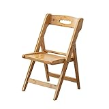 Folding chair Esstisch Und Stuhl,Wohnzimmer-Klappstuhl,Bambus-Sandalenstuhl,Freizeit-Niedrighocker,Massivholzstuhl,Rückenstuhl (Color : Primary Color, Size : 78cm)