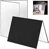 Licht Reflektor, Fotografiereflektor A3, 3-in-1 Fotografie Zubehör Reflektor Cardboard 29.6X42cm Faltender Licht Diffusor Brett Hintergrund für Produktfotografie und Videoaufnahmen Schwarz/Weiß/Silb