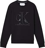 Calvin Klein Jeans Herren Leather Monogram Crew Neck Sweatshirt, Ck Schwarz, M
