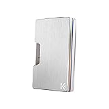 KARCAJ® Classic - Minimalistische Geldbörse mit RFID und NFC Diebstahlschutz aus Aluminium. Metallischer Kartenhalter für Kreditkarten und Banknoten für Herren und Damen (Silver Edition)