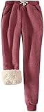 SNCAIZG Damen Joggerhose Mit Kordelzugtaschen Damen Sporthose Für Yoga Lounge Workout (Color : Dark red, Size : XXL)