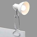 Briloner Leuchten Klemmleuchte, Klemmlampe, 1x E14, max. 8 Watt, inkl. Kabelschalter, Spotkopf dreh-und schwenkbar, Metall Weiß-Chrom, 305x110x130