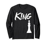 King Chess Board Tee Game Humor Set Spieler Schach Männer Frauen Lang