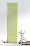 Fashion&Joy - Schiebegardine Voile Pistazie HxB 245x60 cm mit Zubehör - transparent einfarbig - Flächenvorhang grün Schiebevorhang Gardine Typ418