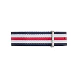 Daniel Wellington Classic Canterbury, Blau-Weiß-Rot/Silber Uhrenarmband, 20mm, NATO, für H